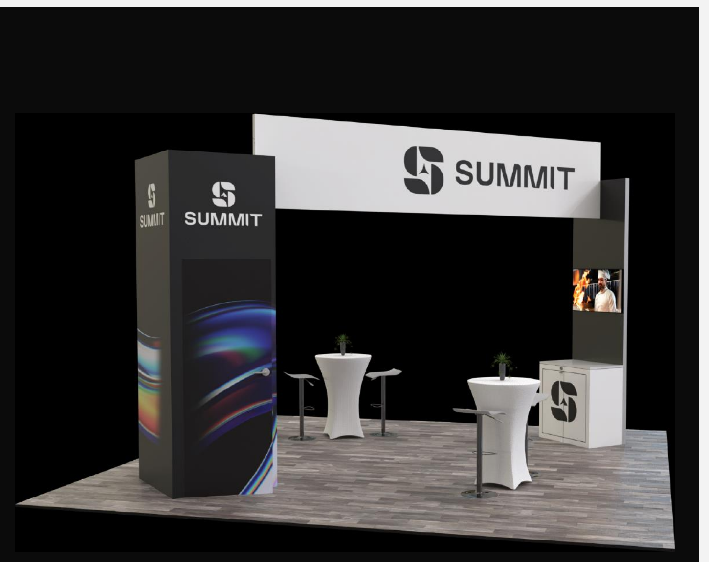 Unicorn booth footprint rendering
