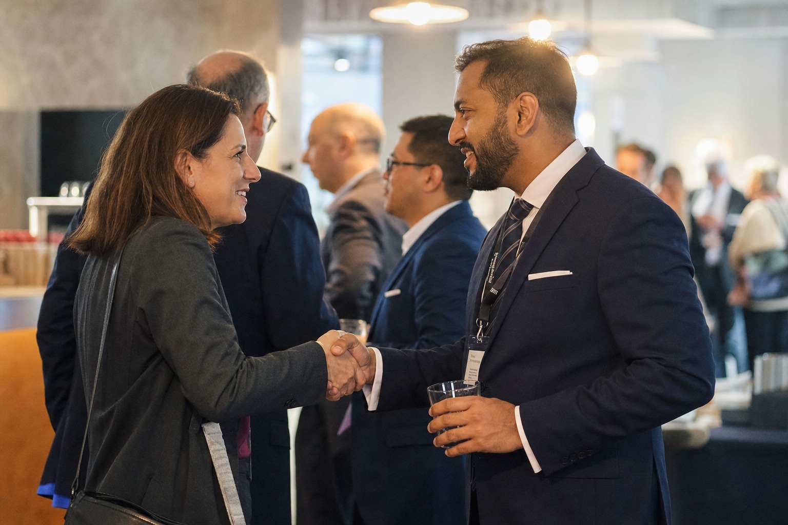 Two professionals shaking hands