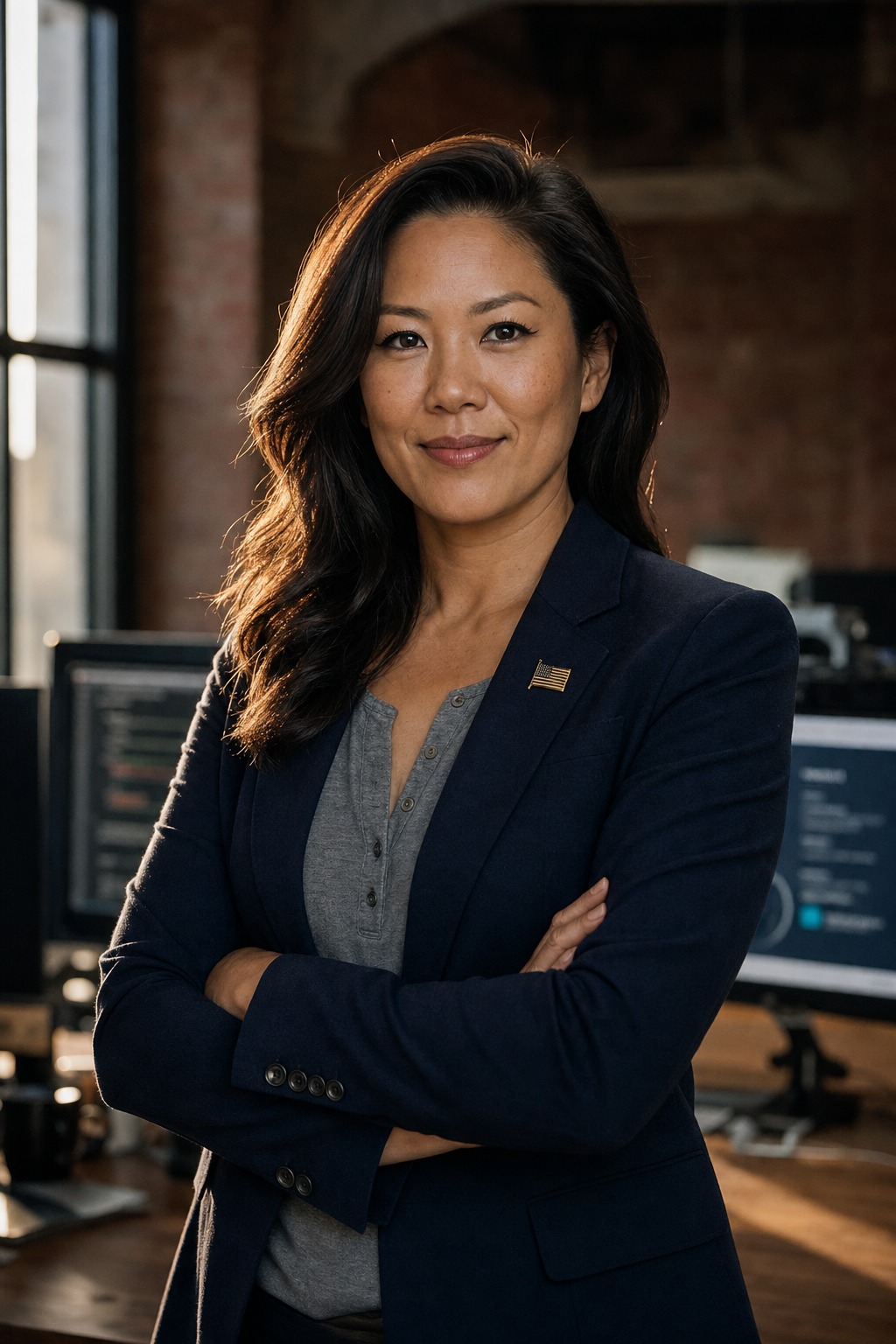 Veteran business leader in a modern office